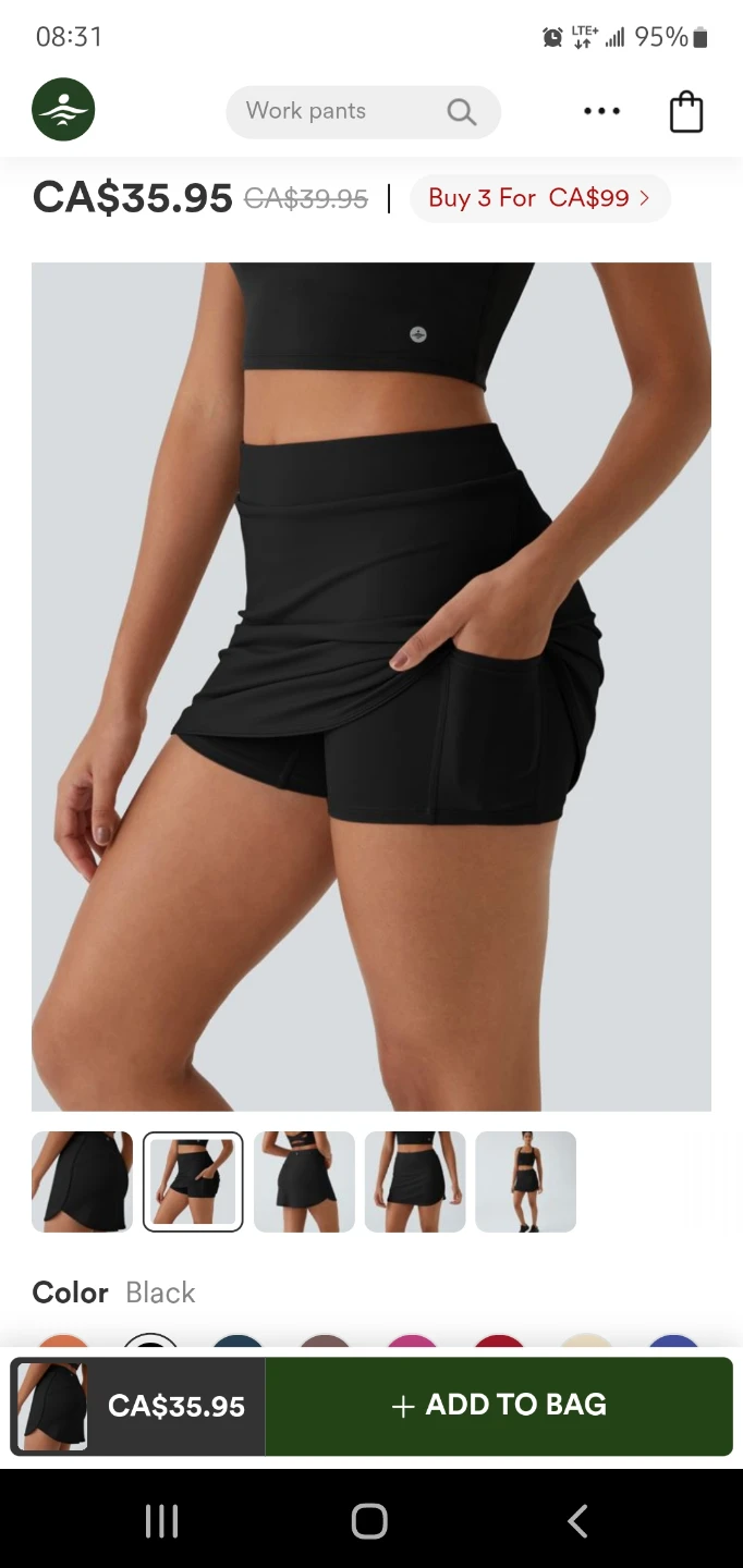 HALARA high waisted pocket 2 in 1 micro mini golf skirts - photo 2