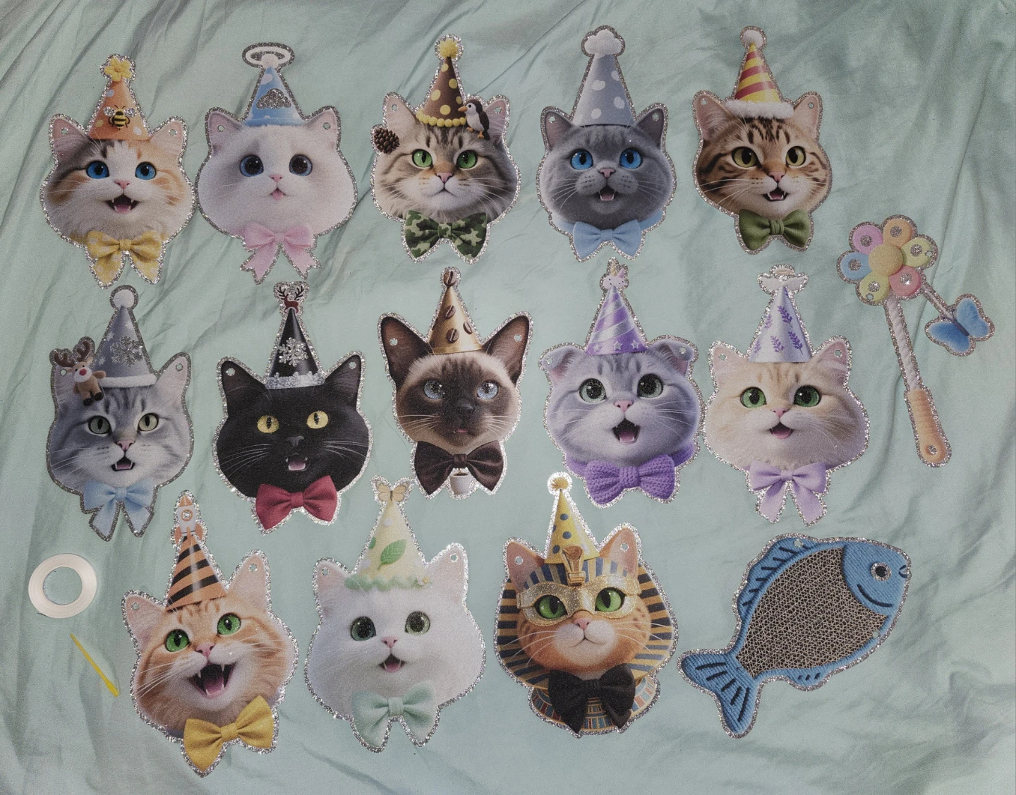 17 Piece 🐈 Cat 🎉 Party  Banner 😻 Kit - photo 2