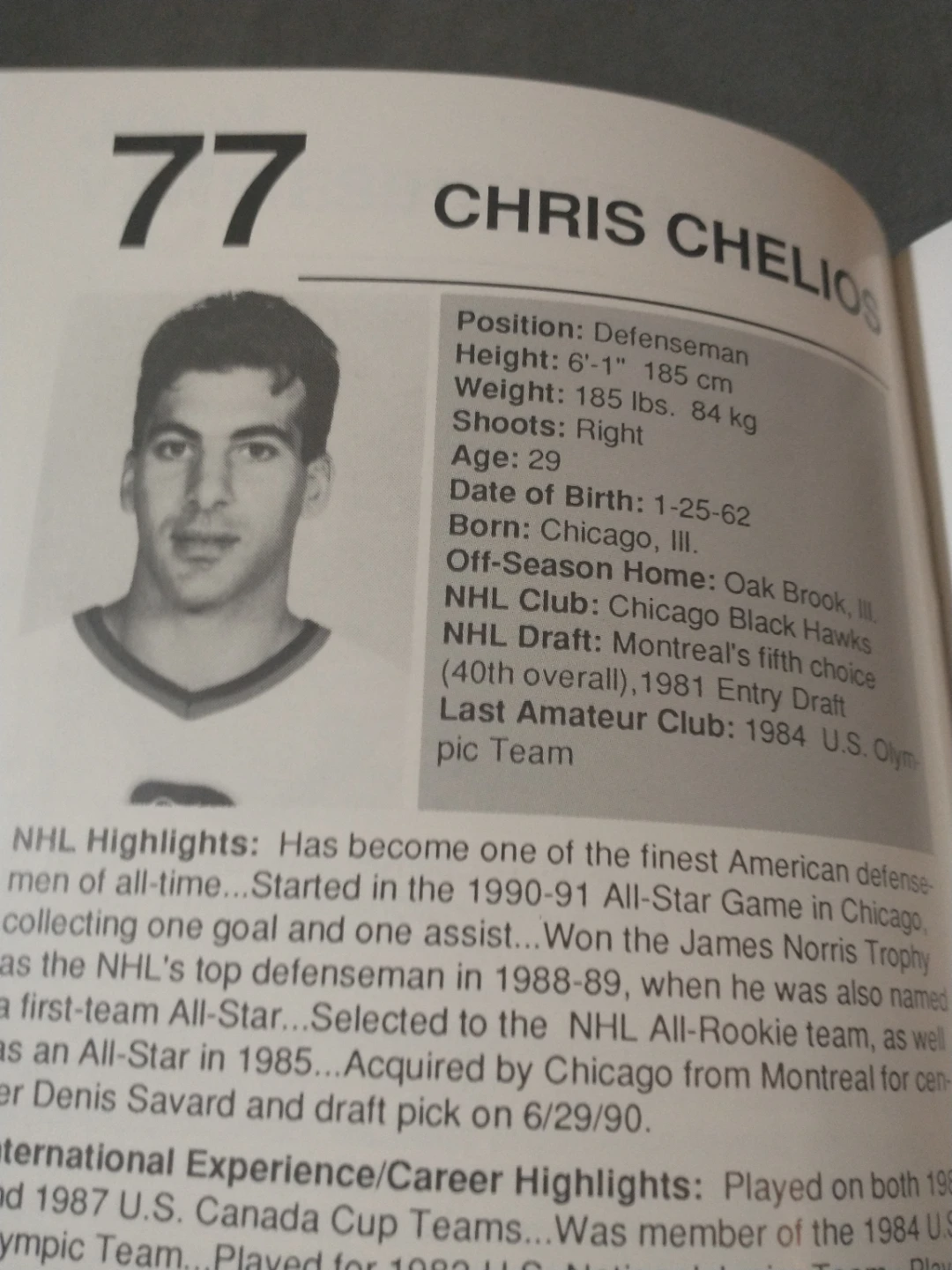 Team USA Hockey 1991 Canada Cup Media Guide - photo 4