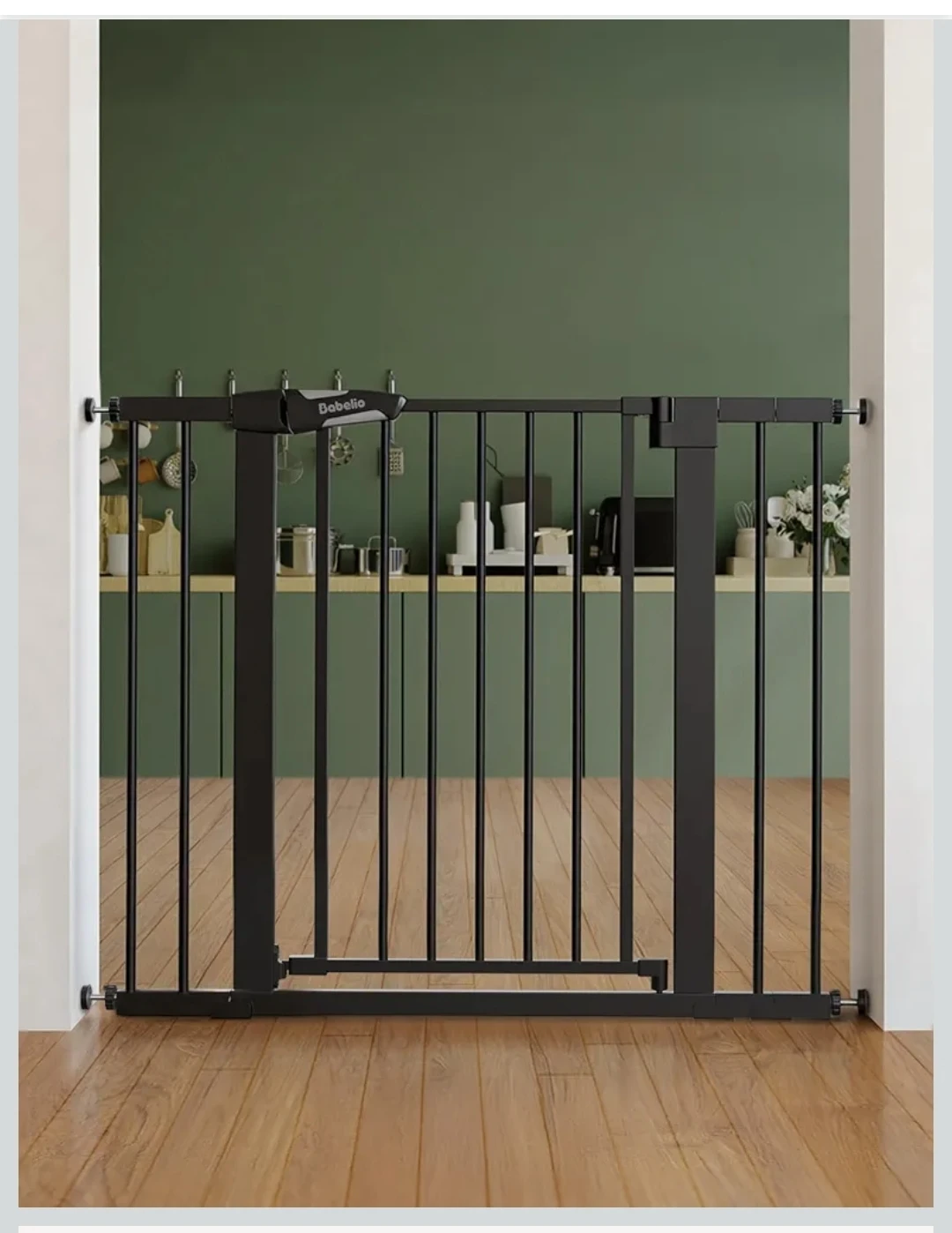 Babelio Metal Baby Gate - Black, 26-40" Wide