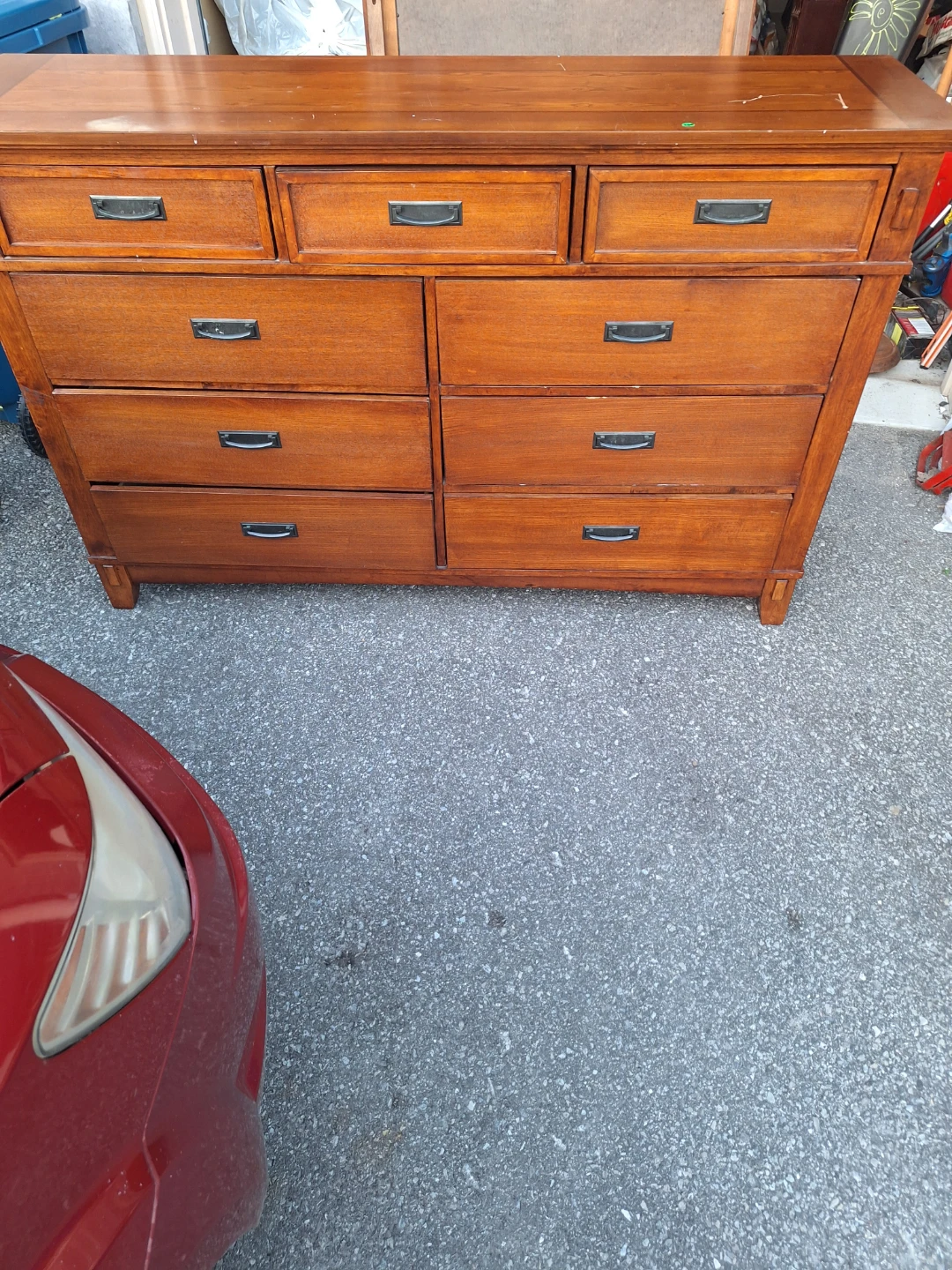 Wooden Dresser with 9 Drawers