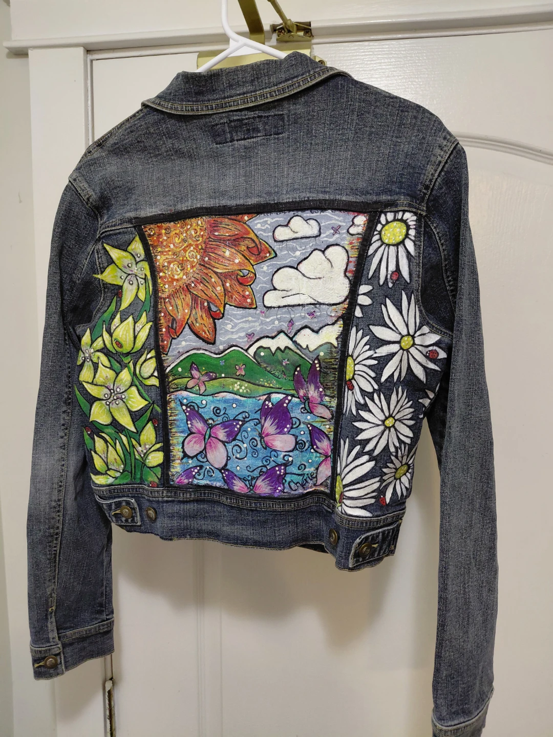 Sean John Jeans Denim Jacket with Hand-Painted Art - Size L/G