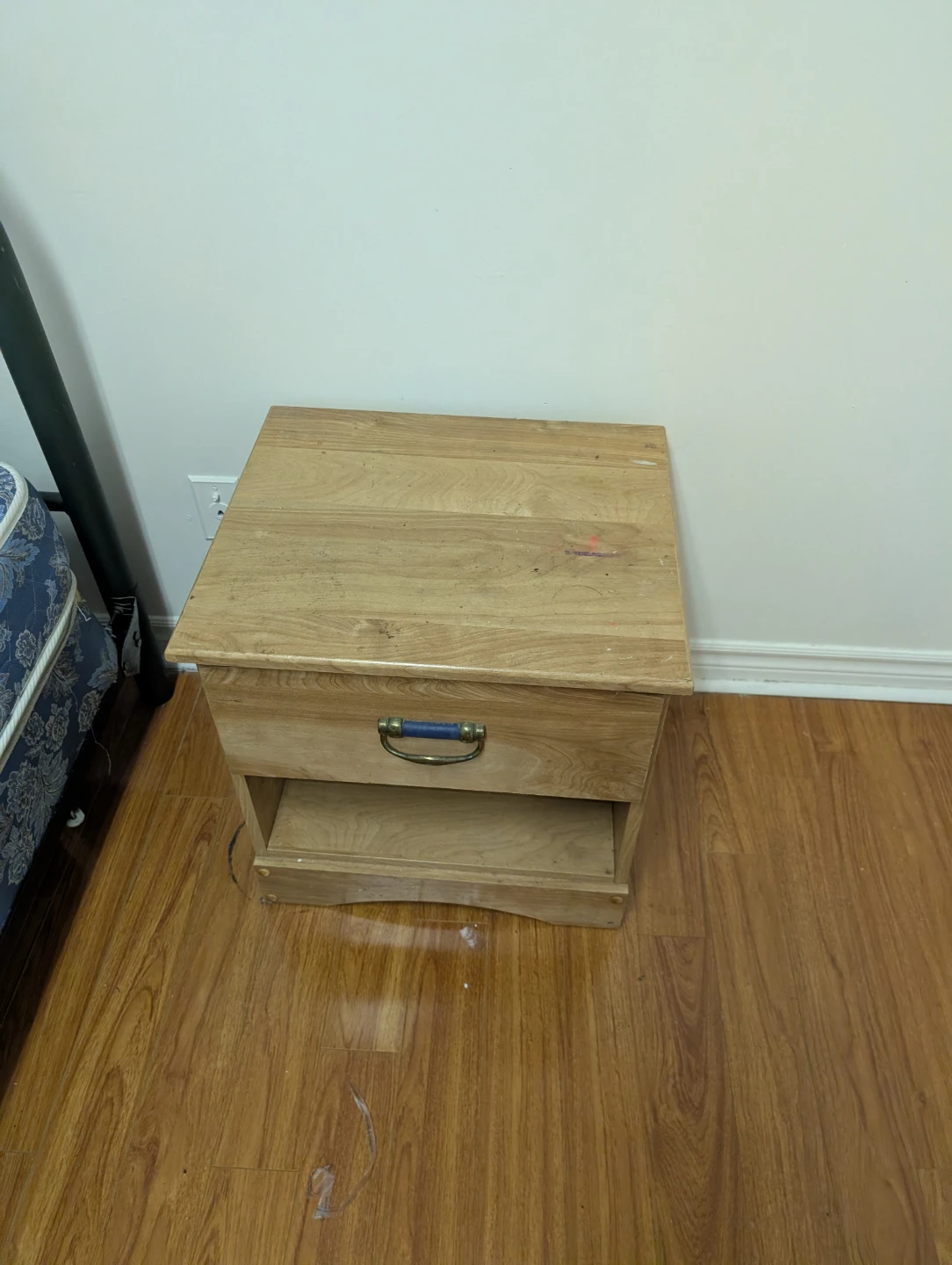 Wooden Nightstand with Drawer