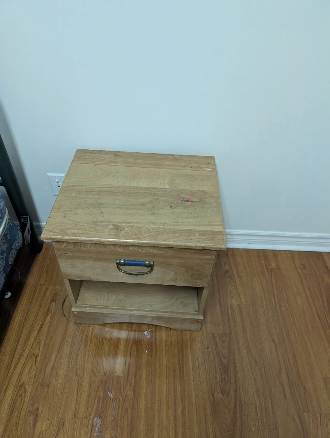 Wooden Nightstand with Drawer - photo 2