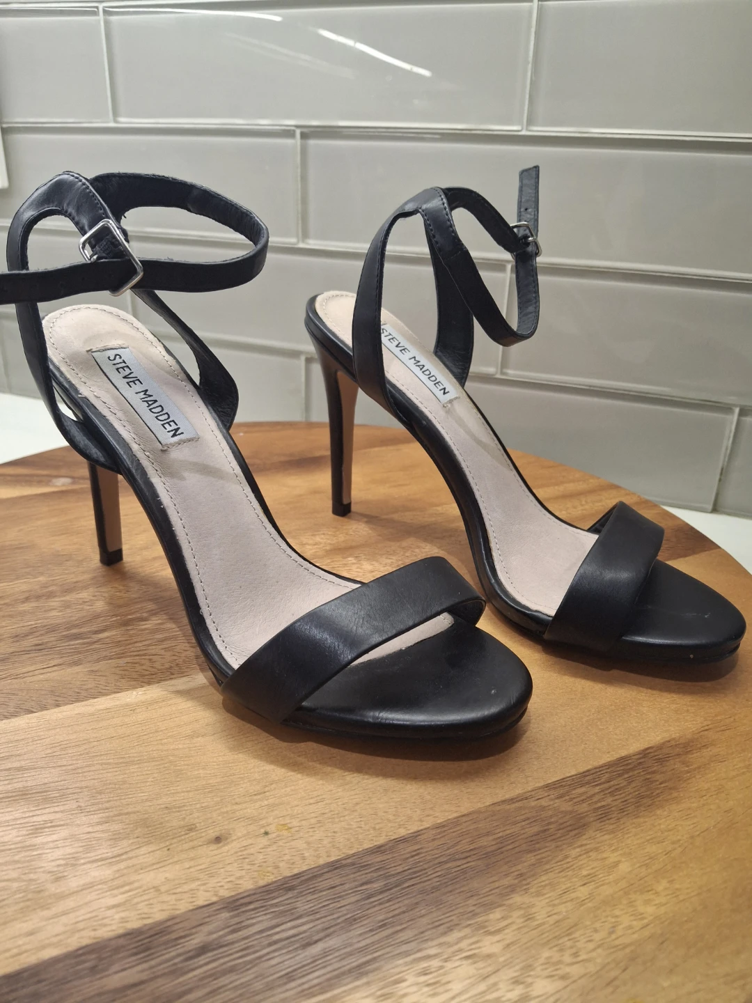 Steve Madden Black Heeled Sandals