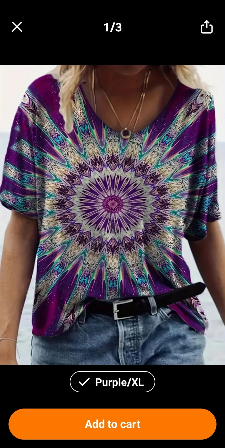 Brand NEW Women's Tie-Dye V-Neck T-Shirt