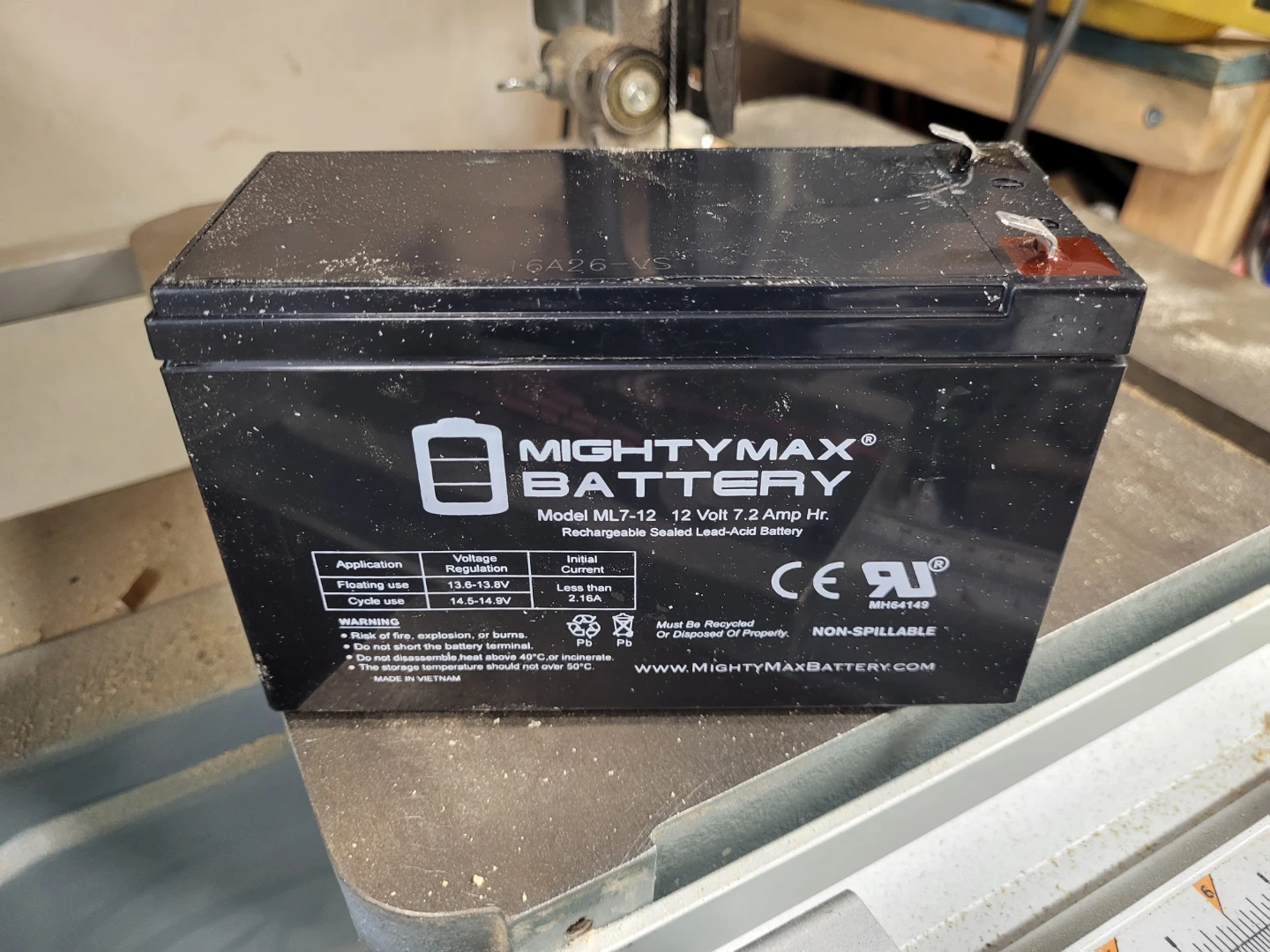 MightyMax Battery ML7-12 12 Volt 7.2 Amp Hr Rechargeable