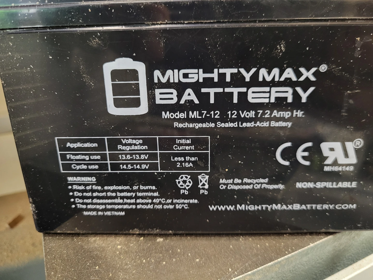 MightyMax Battery ML7-12 12 Volt 7.2 Amp Hr Rechargeable - photo 2
