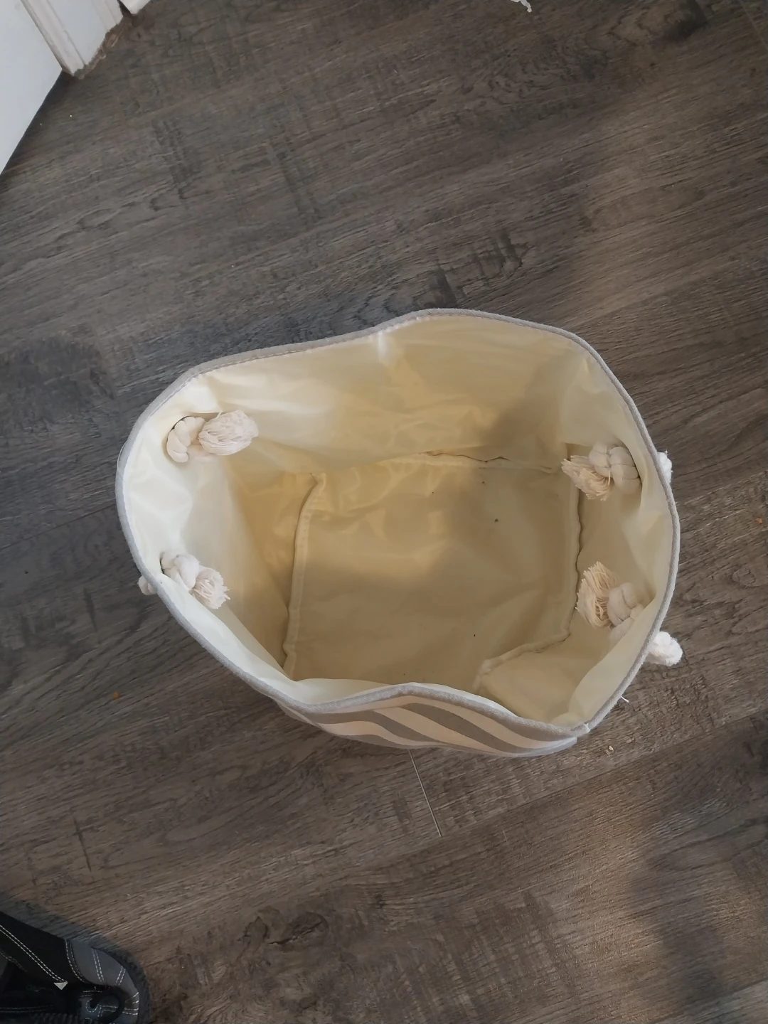 Striped Storage Basket with Rope Handles - photo 3