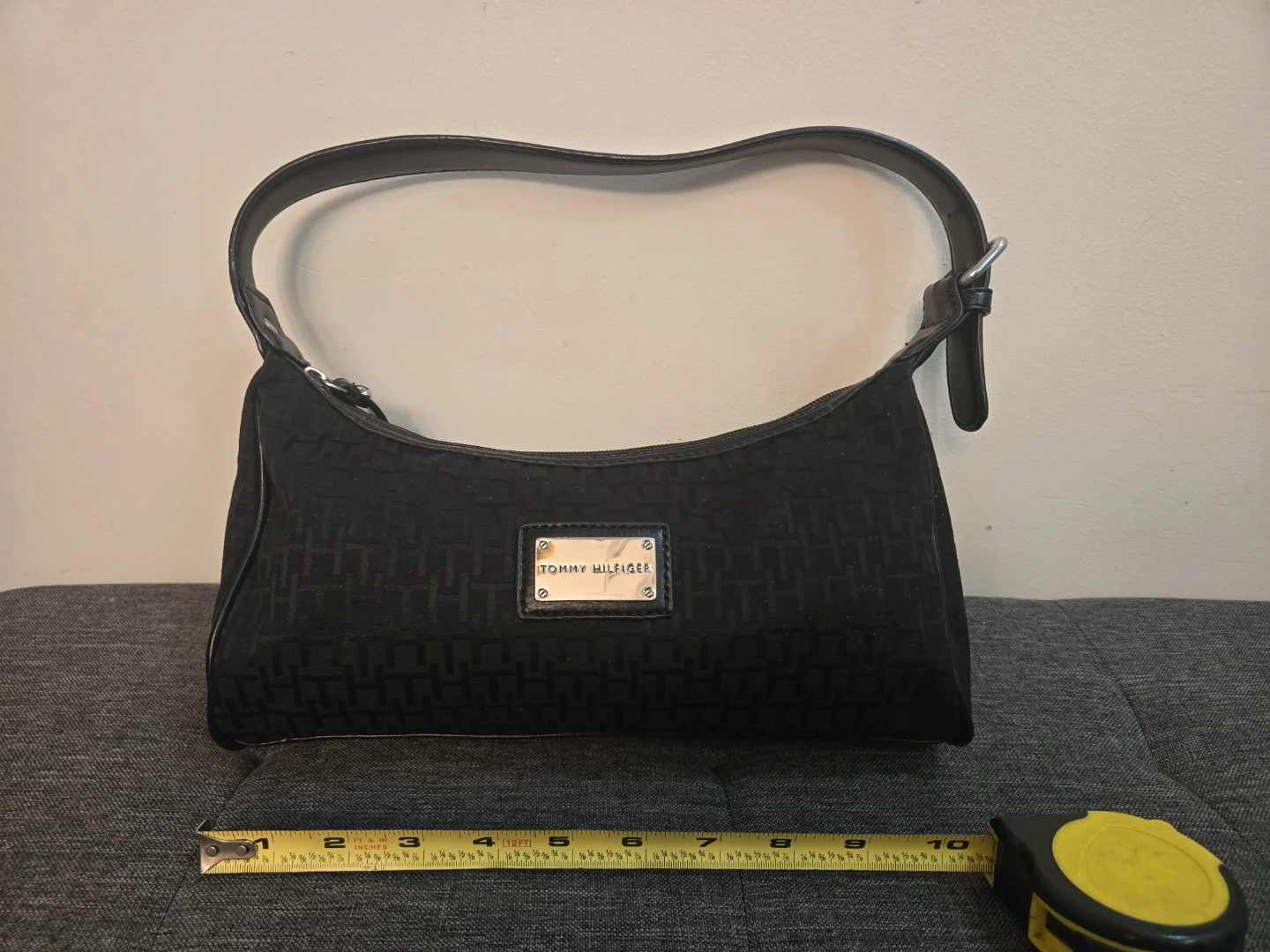 Tommy Hilfiger Black Monogram Shoulder Bag