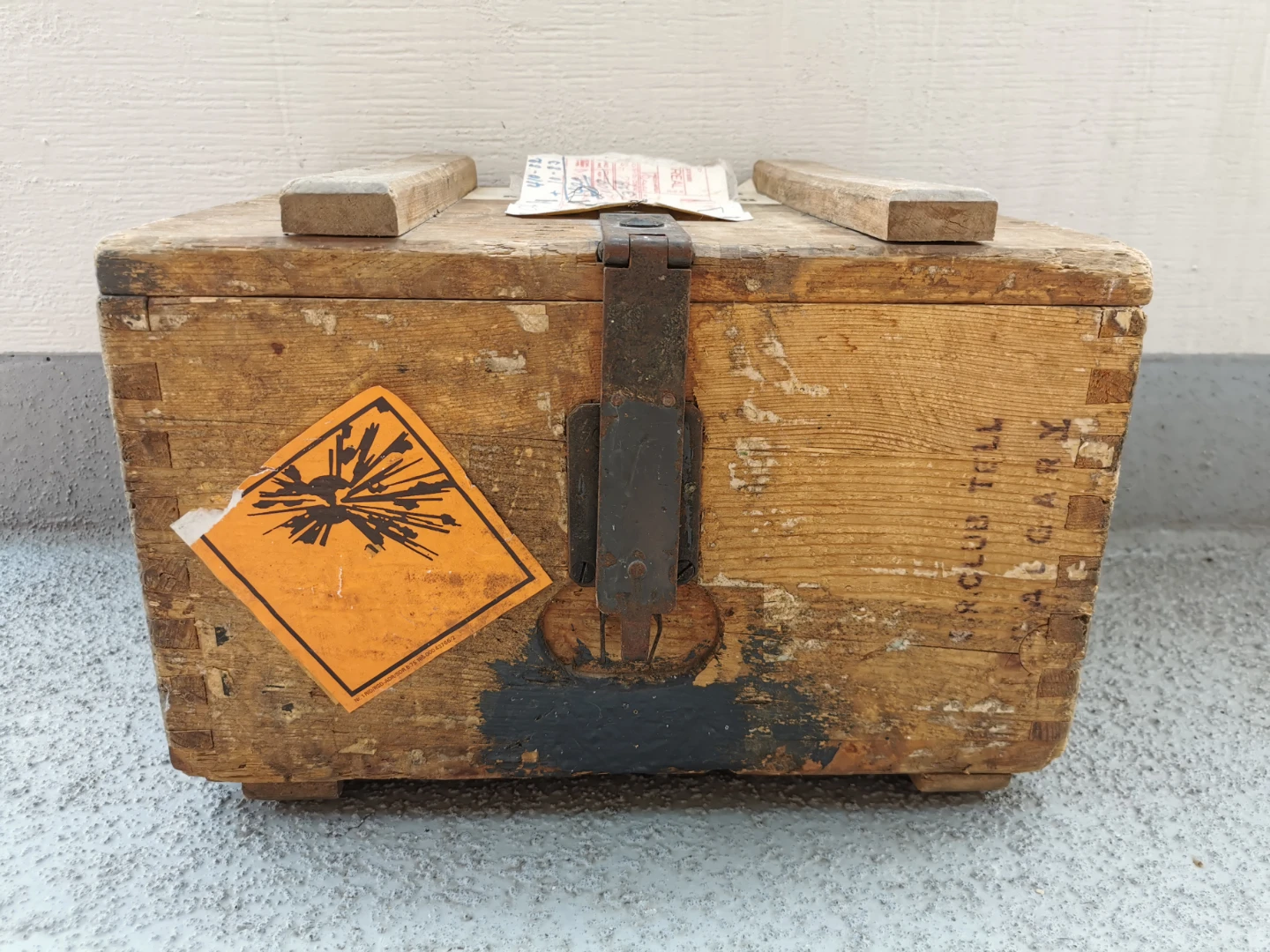 Antique Swiss Army KMV Wooden Military Crate Vintage Storage - photo 2