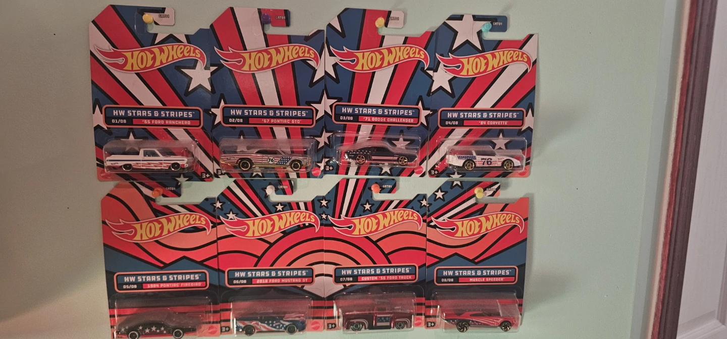 Hot Wheels HW Stars & Stripes Diecast Cars (Set of 8)