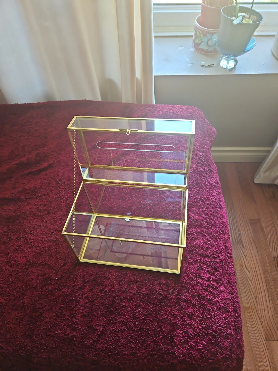 Glass Card Box with Gold Trim - photo 2