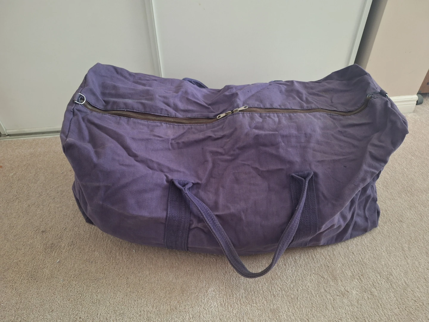 Blue Canvas Duffle Bag