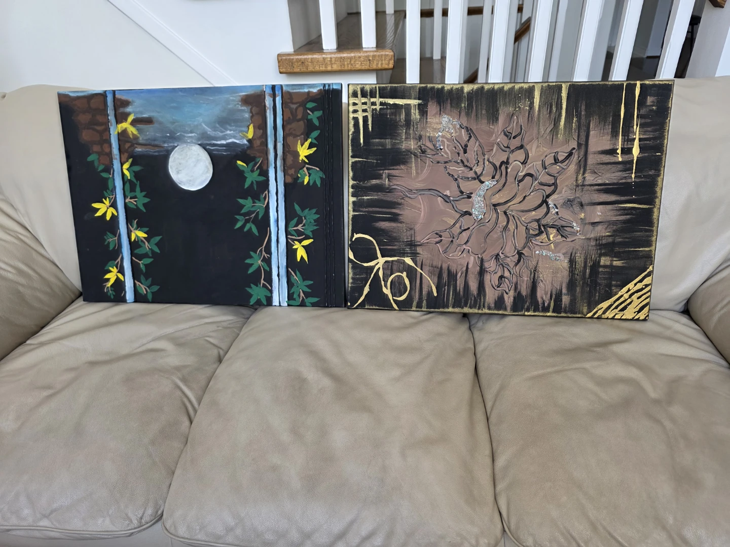 Set of 2 Abstract Wall Art Canvases - photo 3