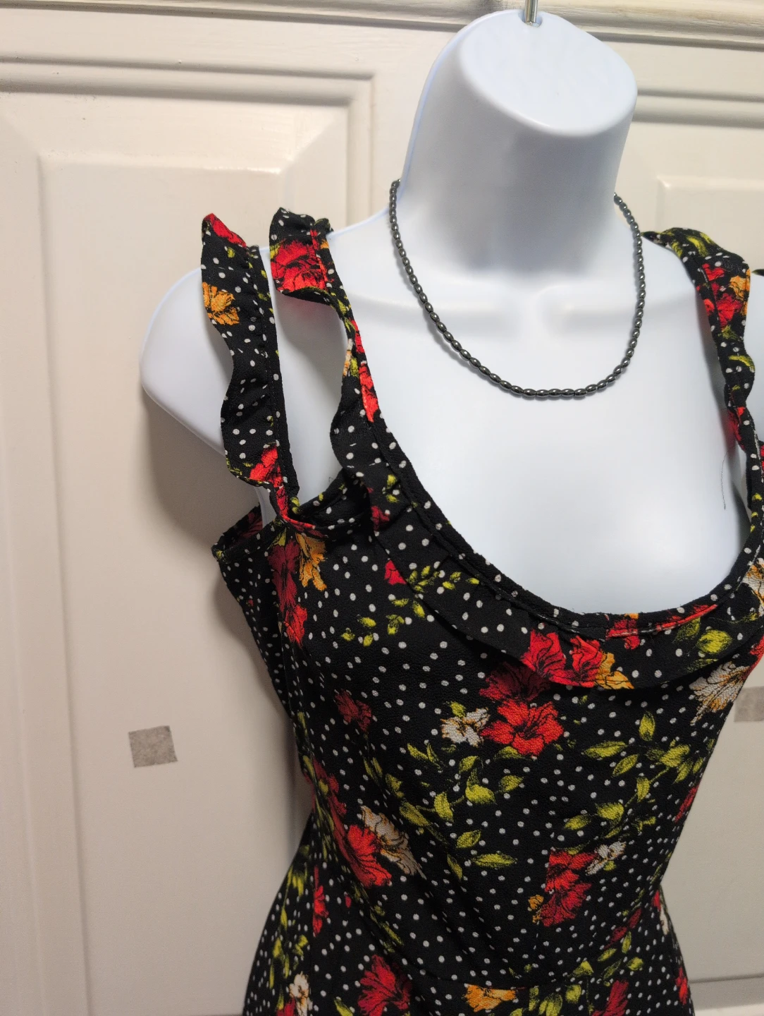 Black floral and polka dot jumpsuit - photo 2