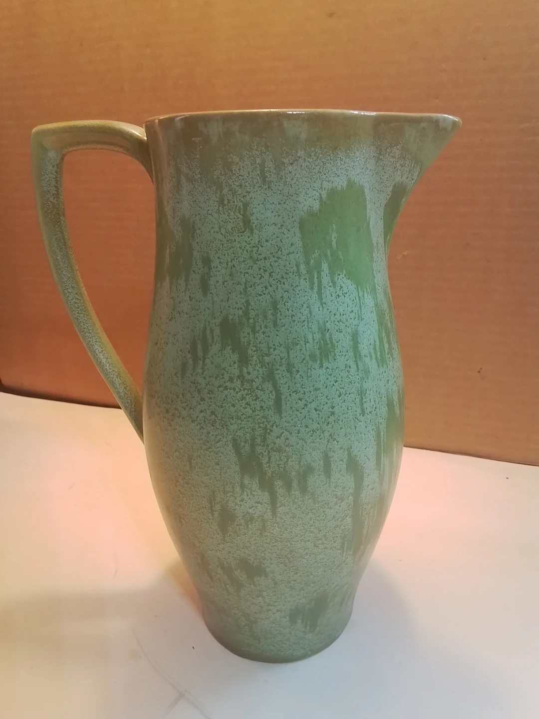 Vintage Adderley Ware Mottled Green Art Pottery Pitcher