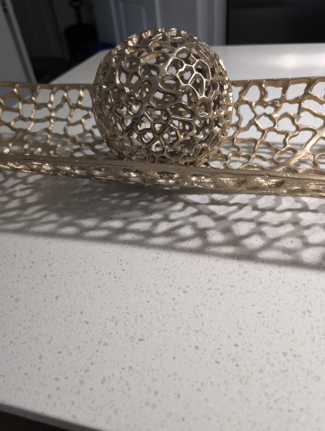 Decorative Metal Tray with Orb - photo 4