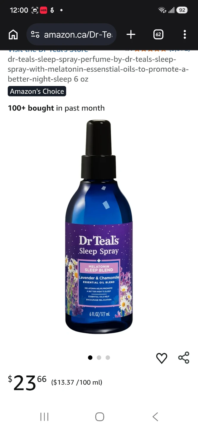 Dr Teal's Sleep Spray with Melatonin & Essential Oils 6 oz