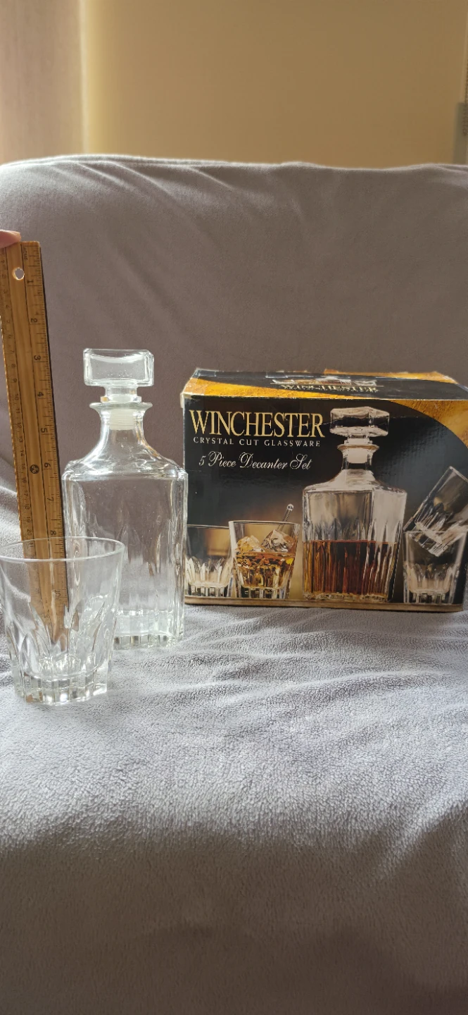 Winchester 5 Piece Crystal Cut Decanter Set