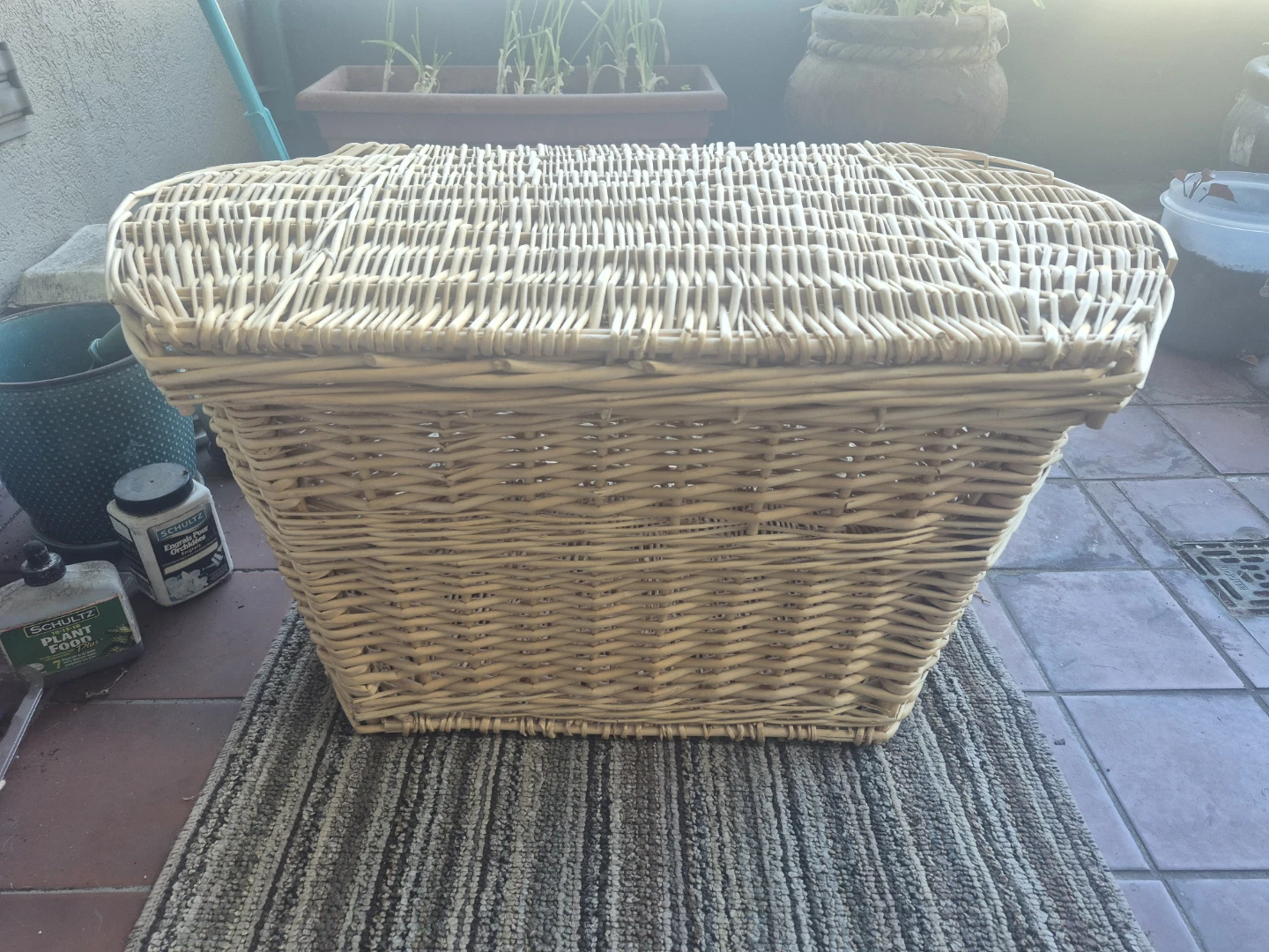 Wicker Storage Basket with Lid