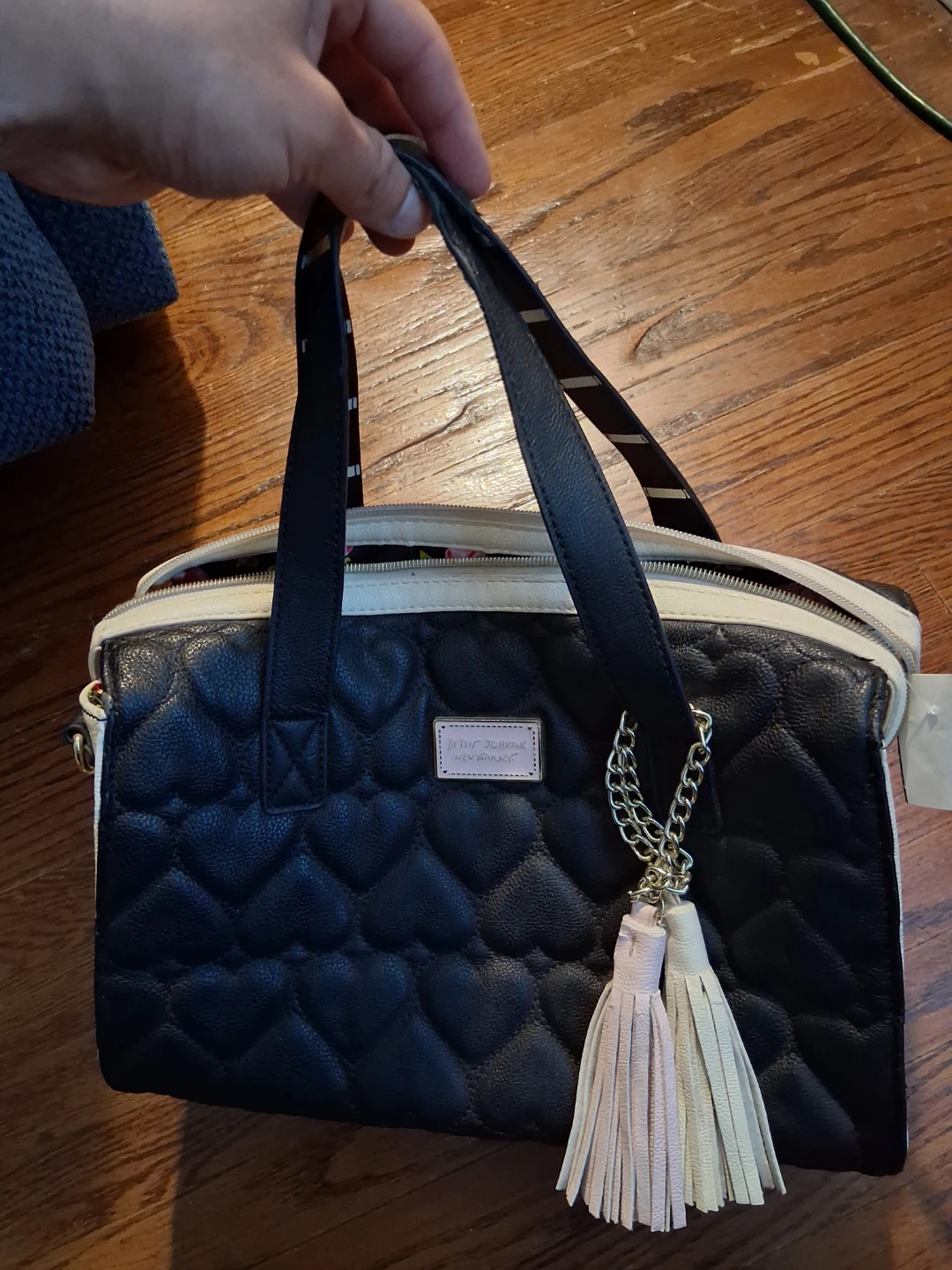Betsey Johnson Quilted Heart Satchel Bag
