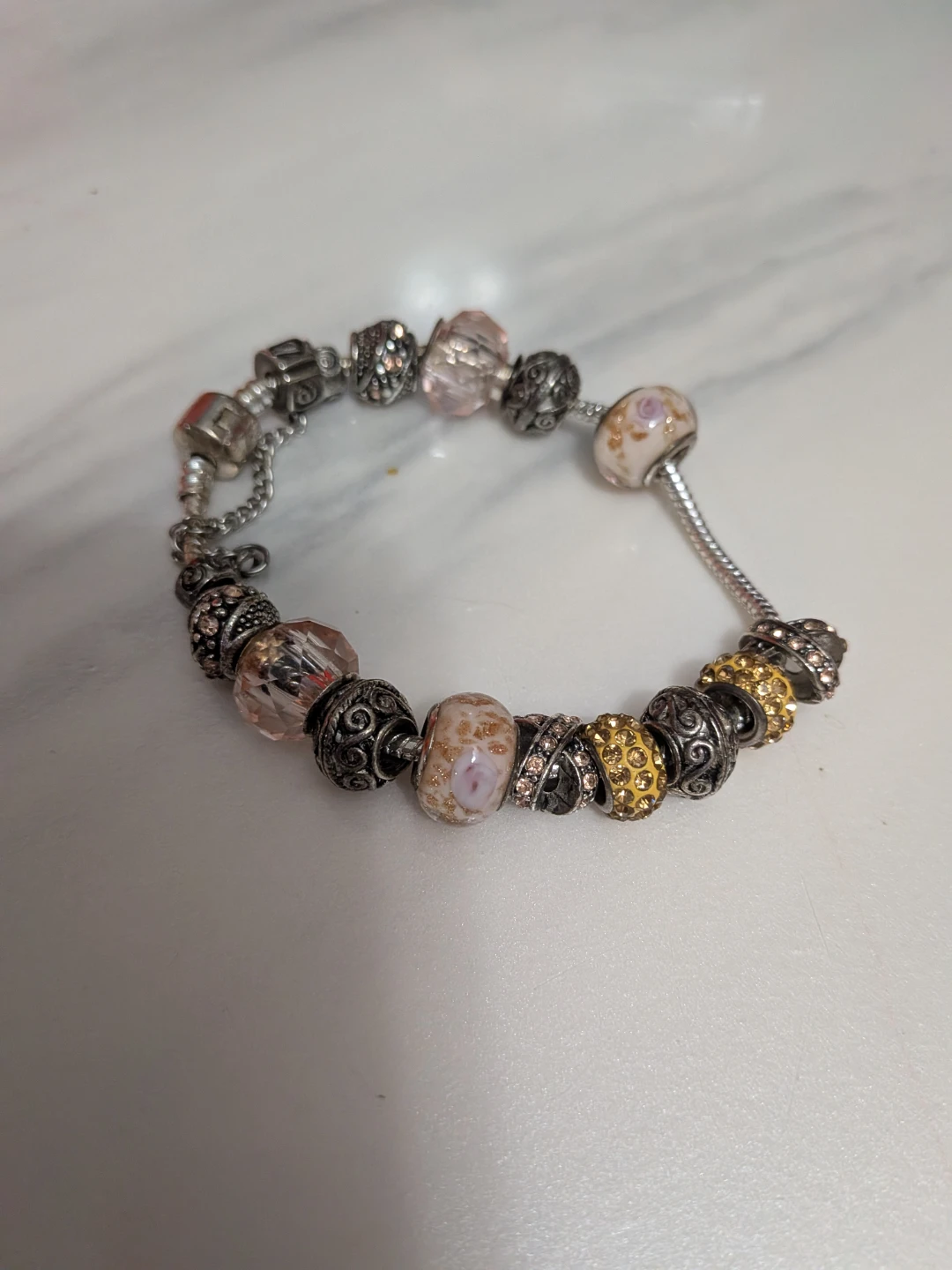 Charm Bracelet with Assorted Beads