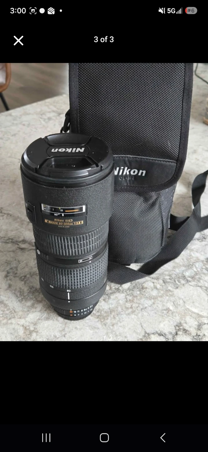 Nikon AF Nikkor ED 80-200mm f/2.8 D Lens with Case