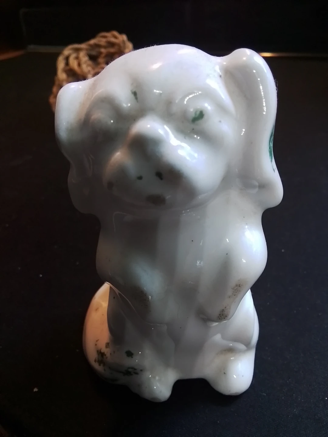 Antique 1920s Alec-Tri-Pup Porcelain Dog Electrical Outlet