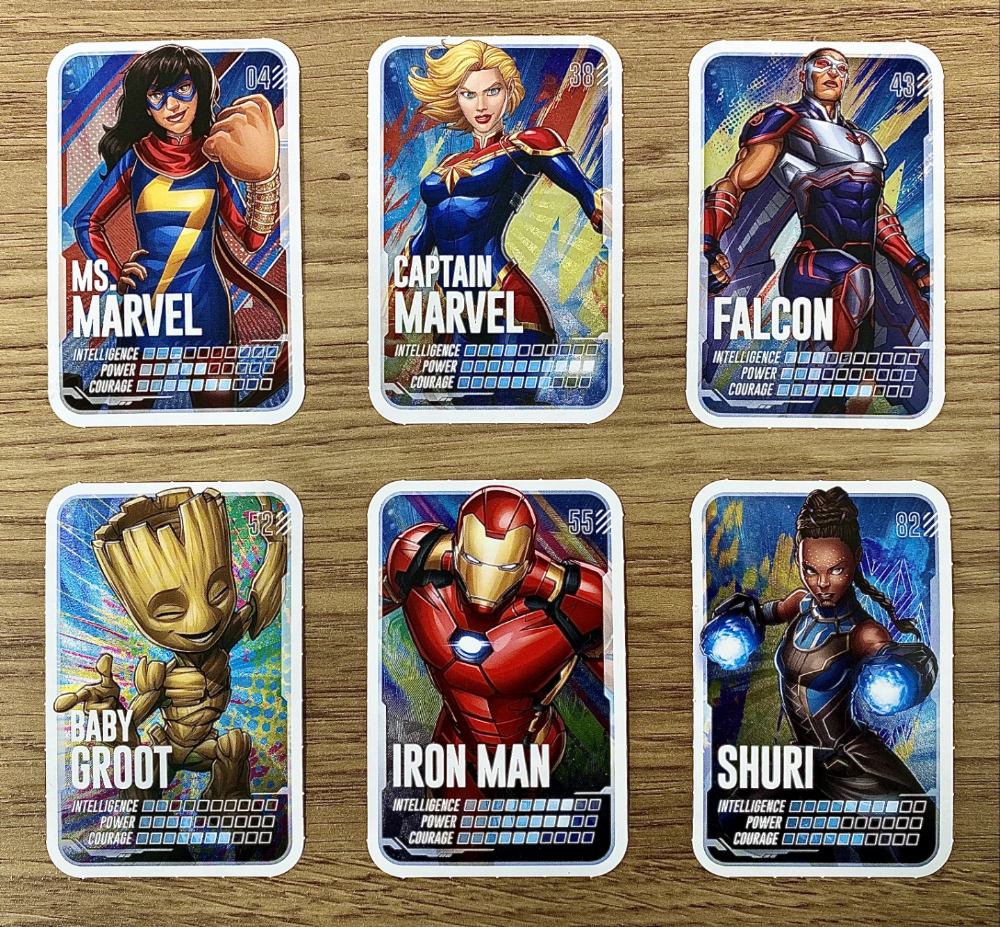 Marvel Cards (Holographic Foil) - 04, 38, 43, 52, 55, 82 - NEW