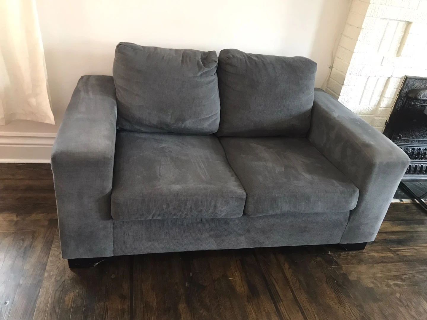 Grey Corduroy Sofa - photo 2