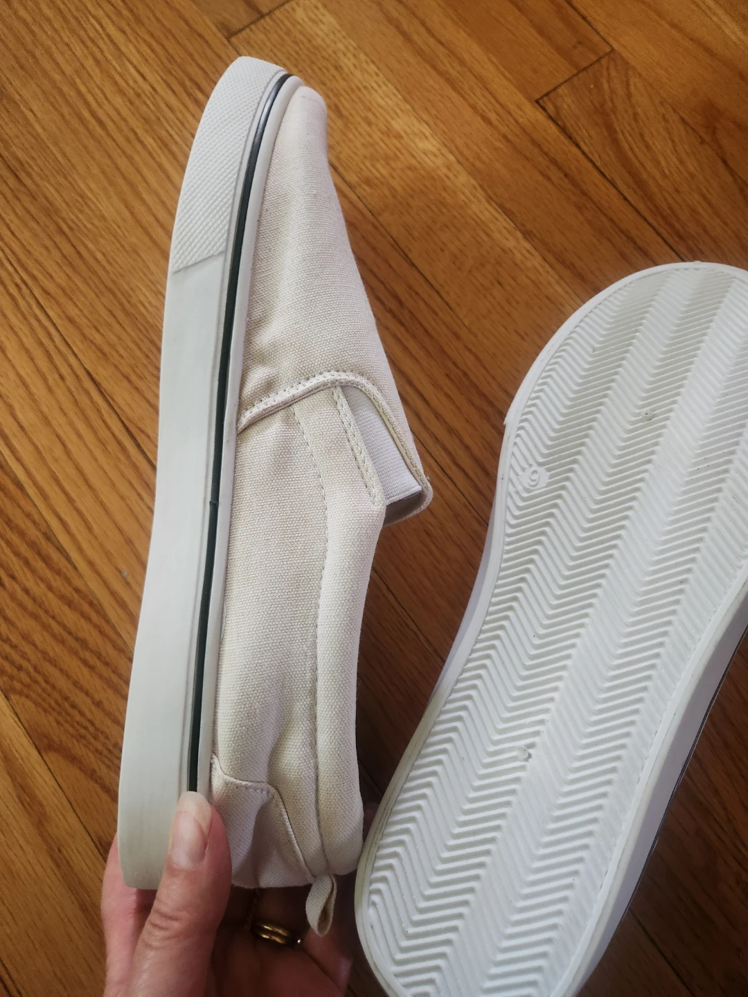 White Canvas Slip-on Shoes - photo 3