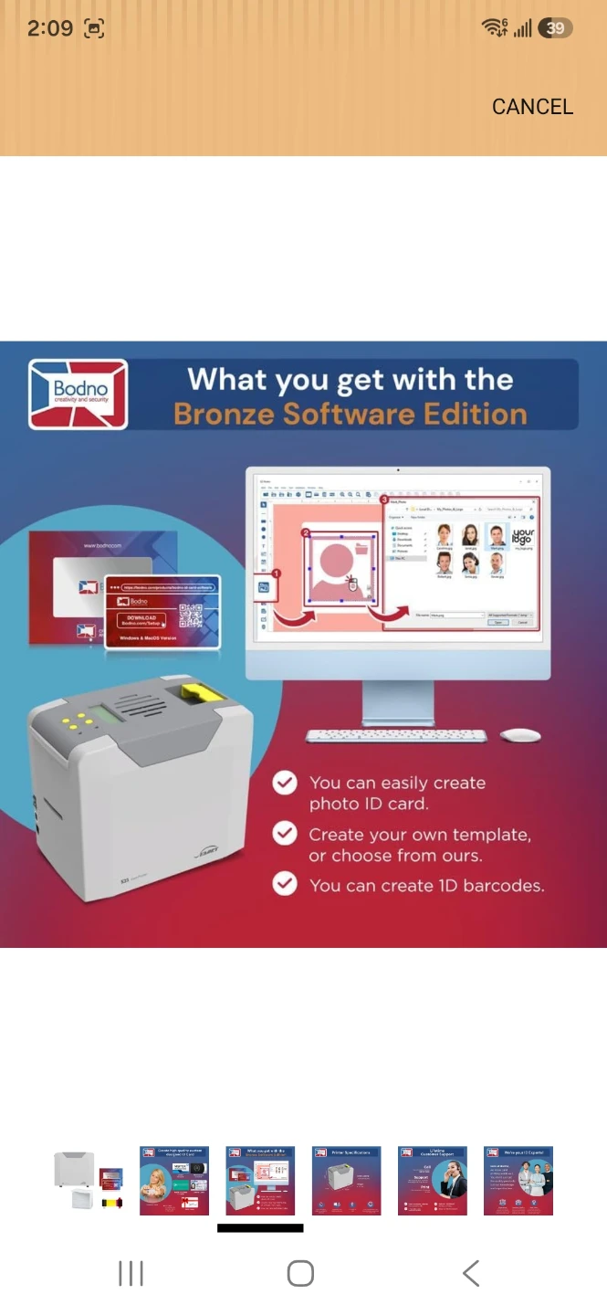 Bodno "Easy Printer" ID Card Printer Bronze Software Edition - photo 3