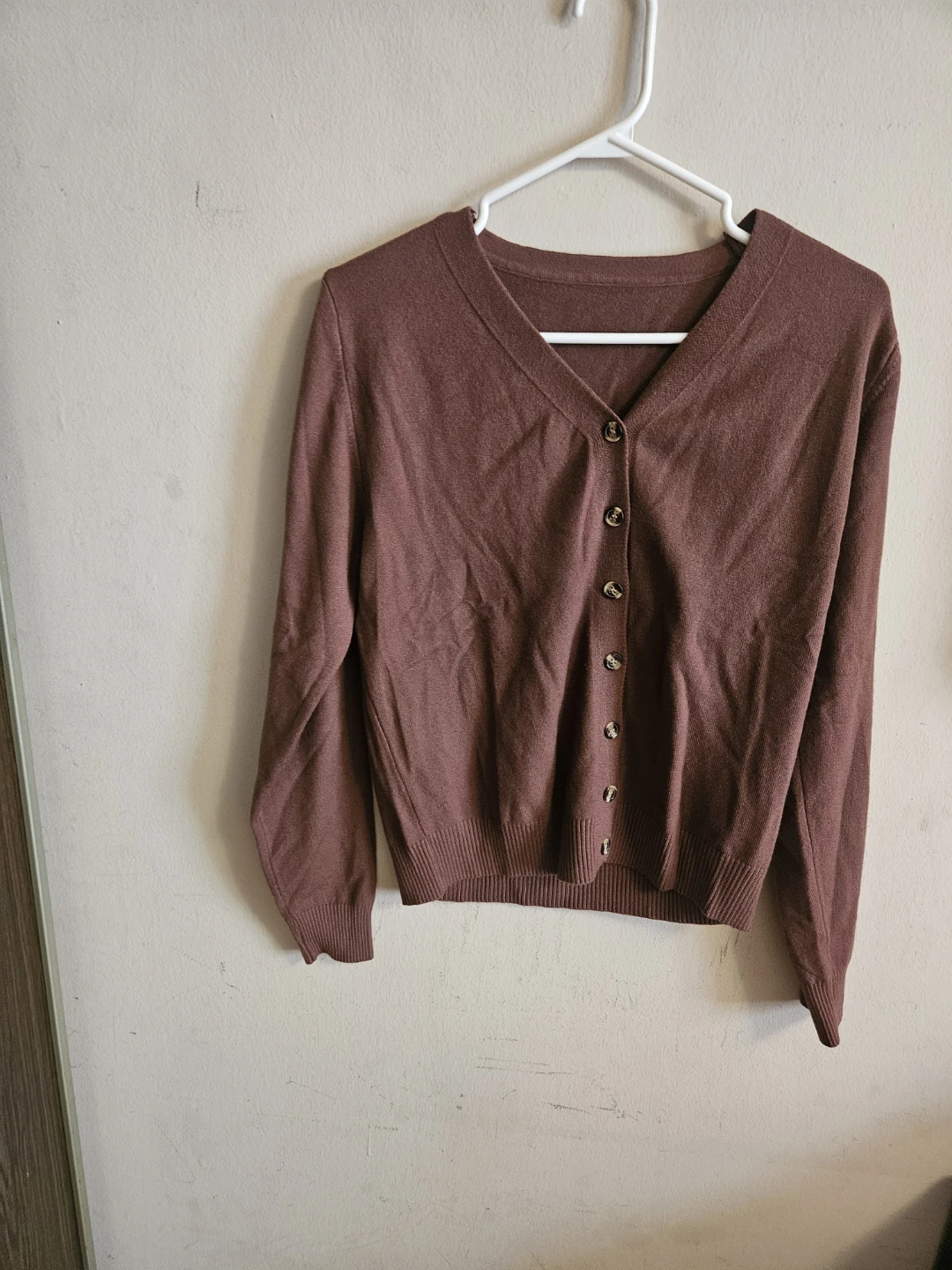Brown V-Neck Cardigan - photo 2