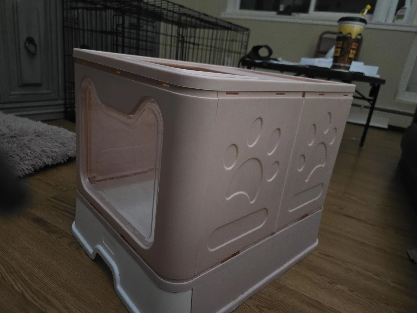 Pink Cat Litter Box with Drawer