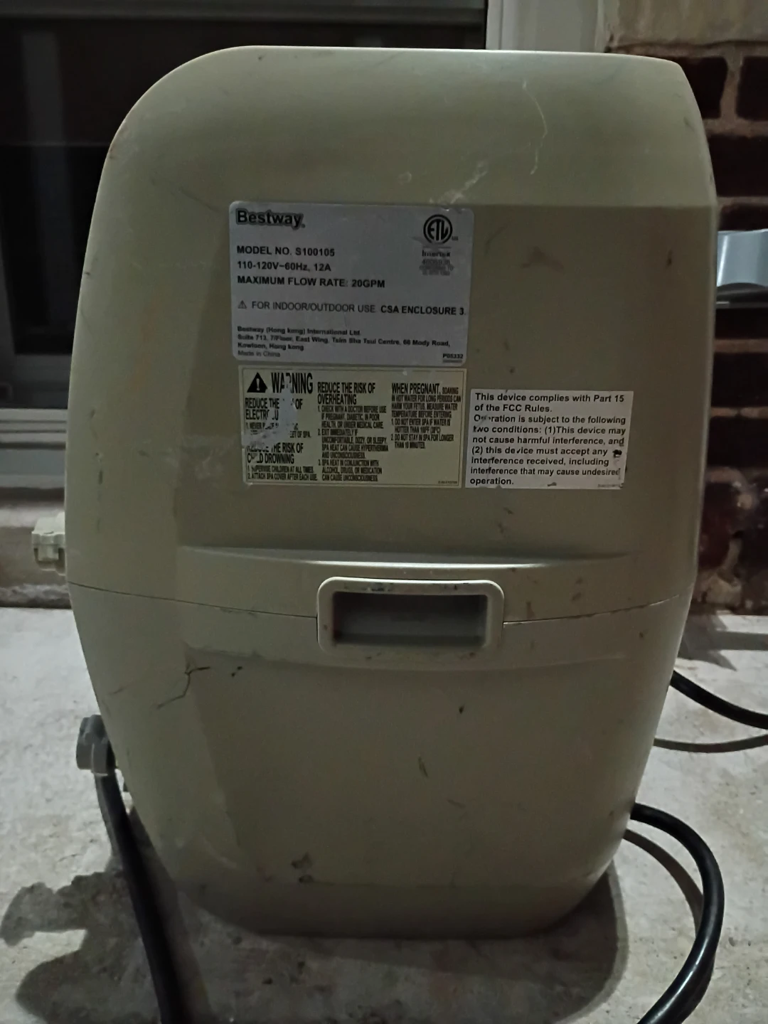 Bestway SaluSpa Pump 110-120V S100105 - photo 3