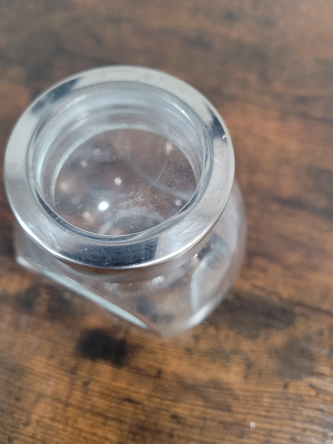 Small Clear Glass Jar with Silver Lid - photo 2