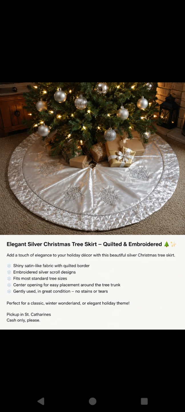 Alfred Sung designer Elegant  Quilted & Embroidered  Tree Skirt