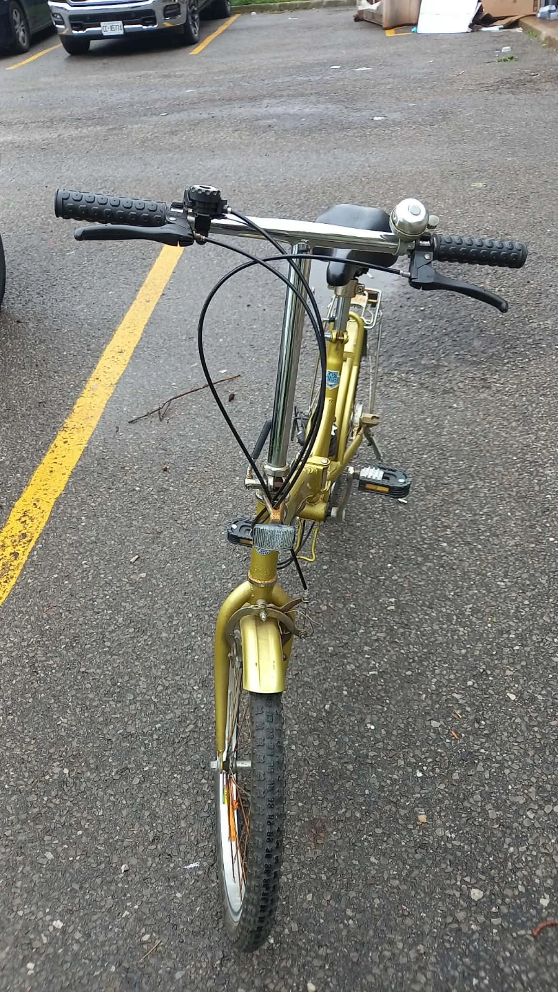 Gold folding bicycle with rear rack - photo 3
