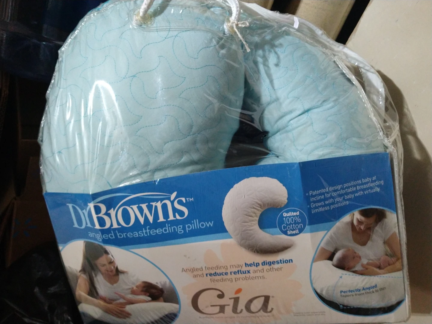 NWT Dr. Brown's Gia Angled Breastfeeding Pillow In Baby Blue - photo 5