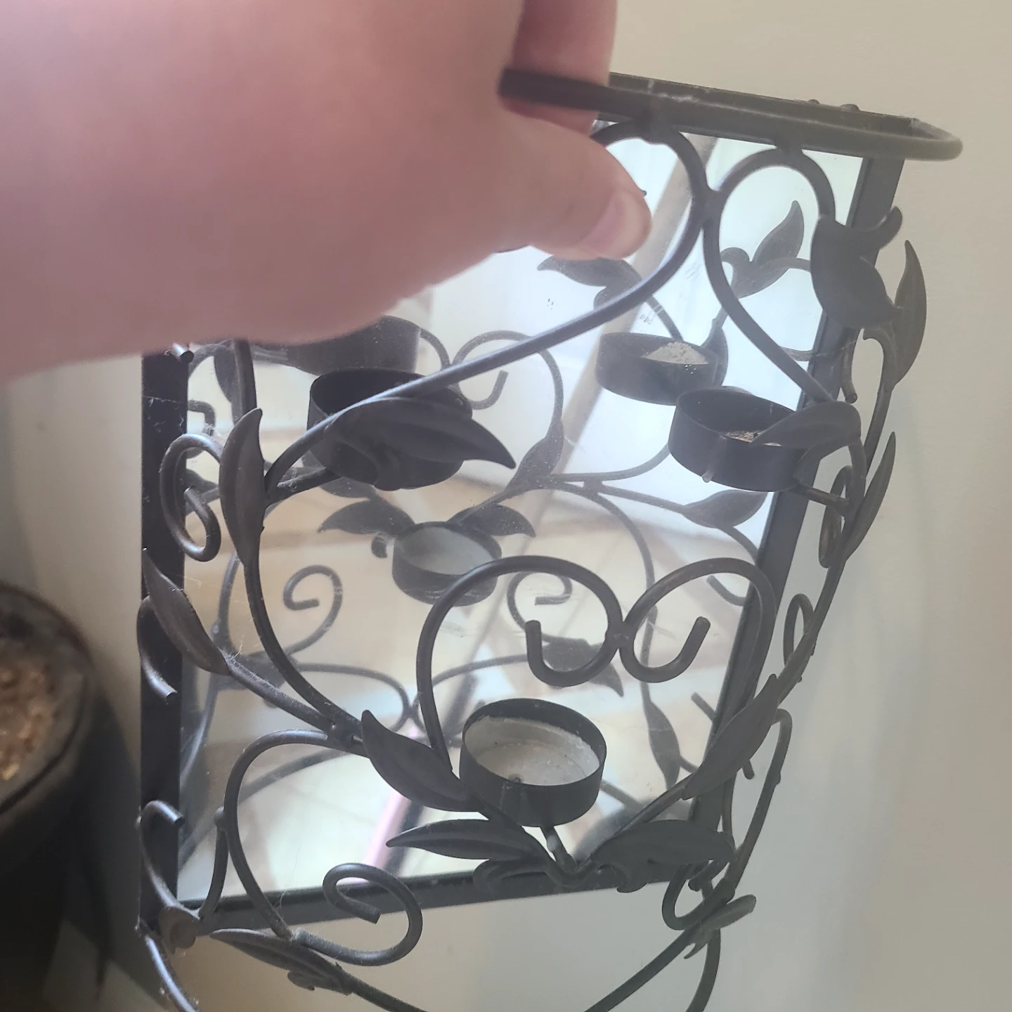 Metal and Glass Candle Holder - photo 3