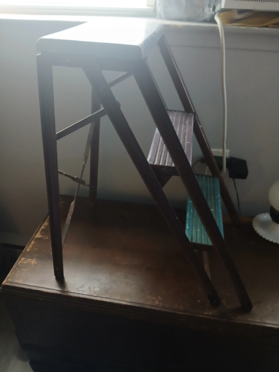Vintage Wooden Step Stool Ladder