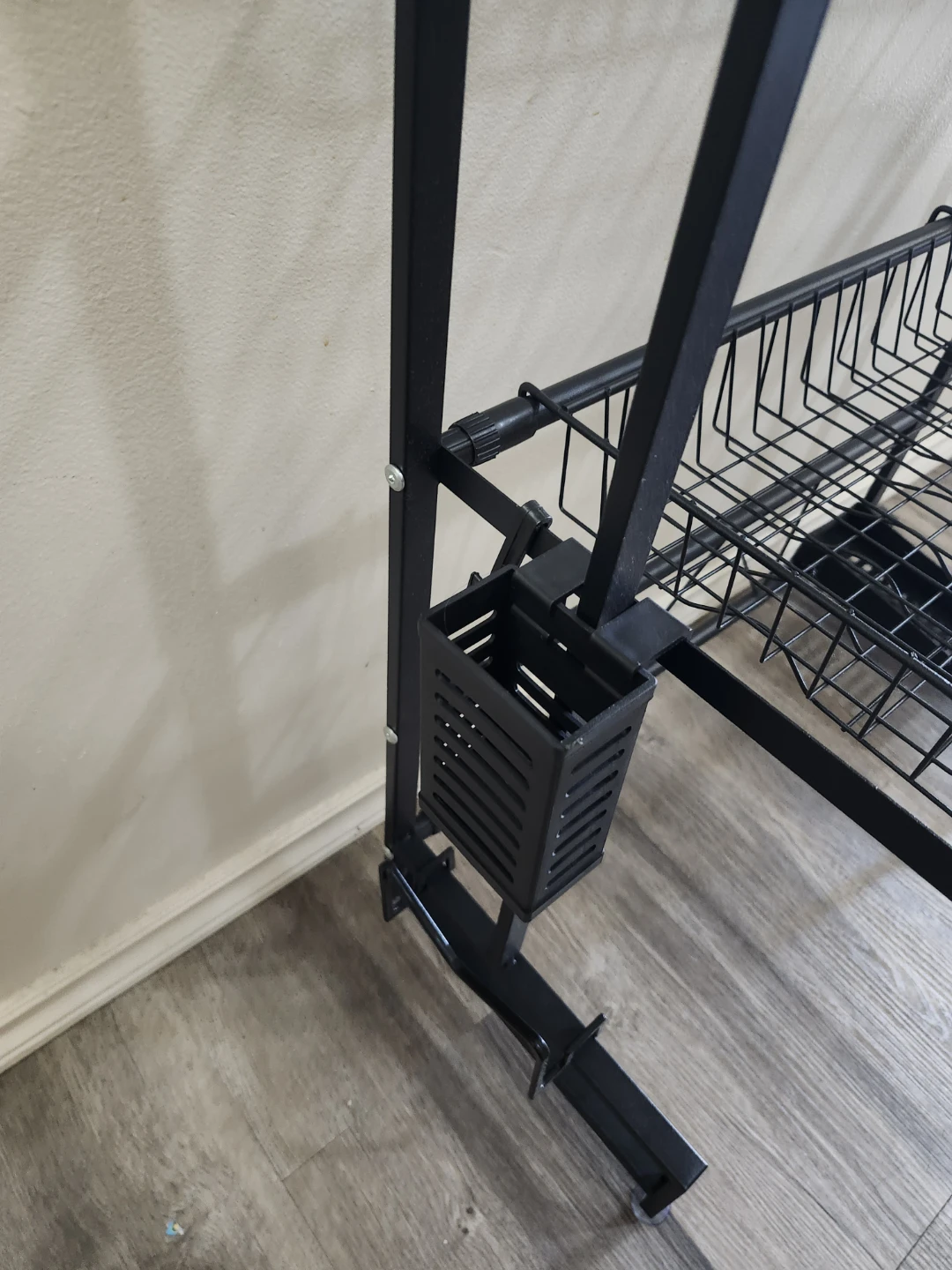Two-Tier Black Metal Dish Rack with Cutlery Holder - photo 4