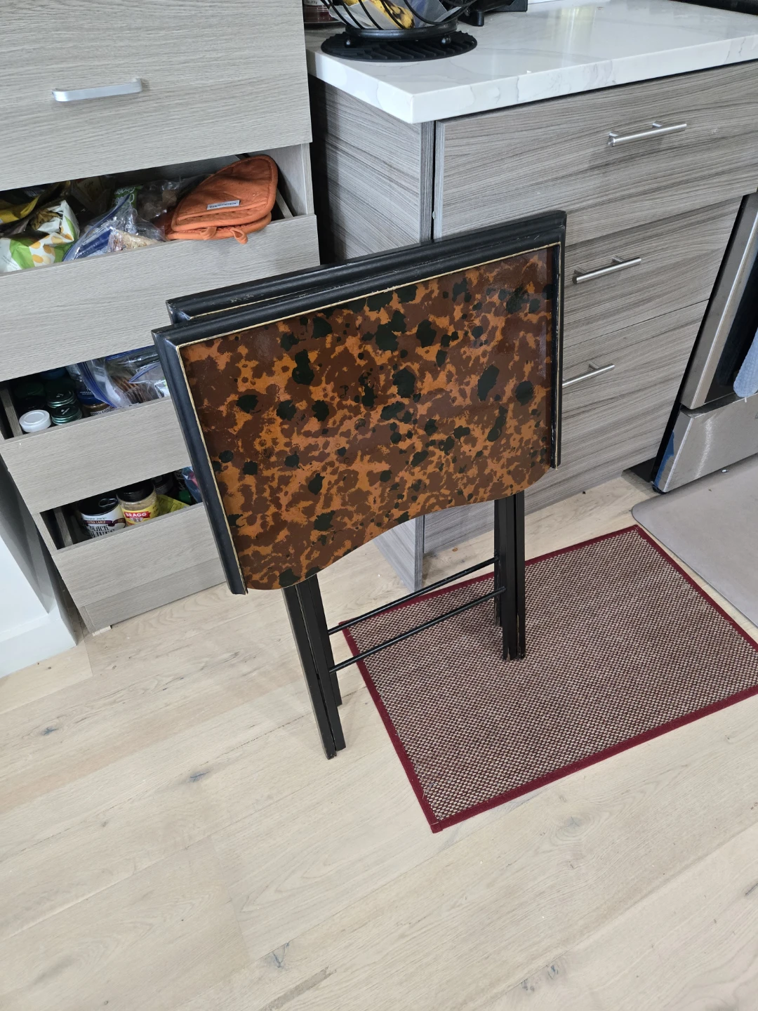 Vintage Artex Tortoiseshell Folding Tray Table Set