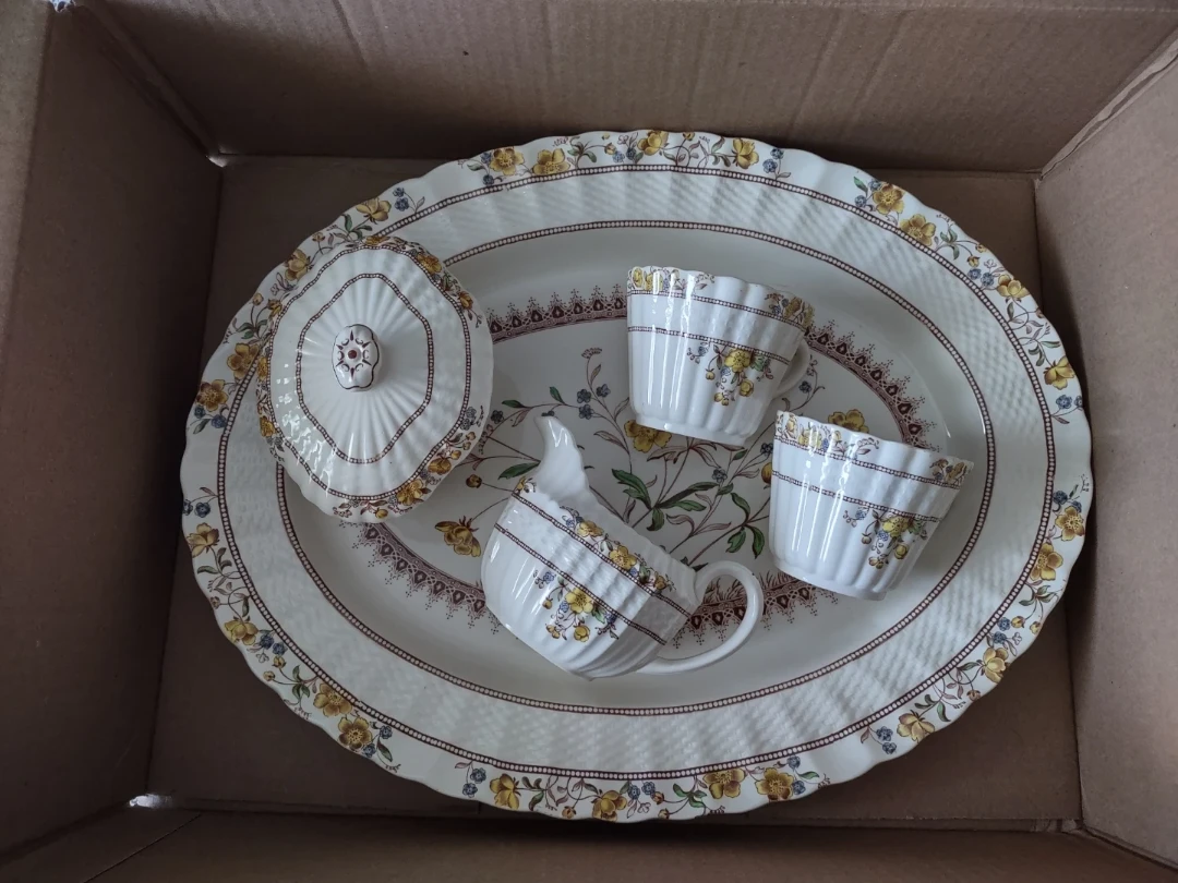 Vintage Copeland Spode Buttercup China – 5-Piece Serving Set