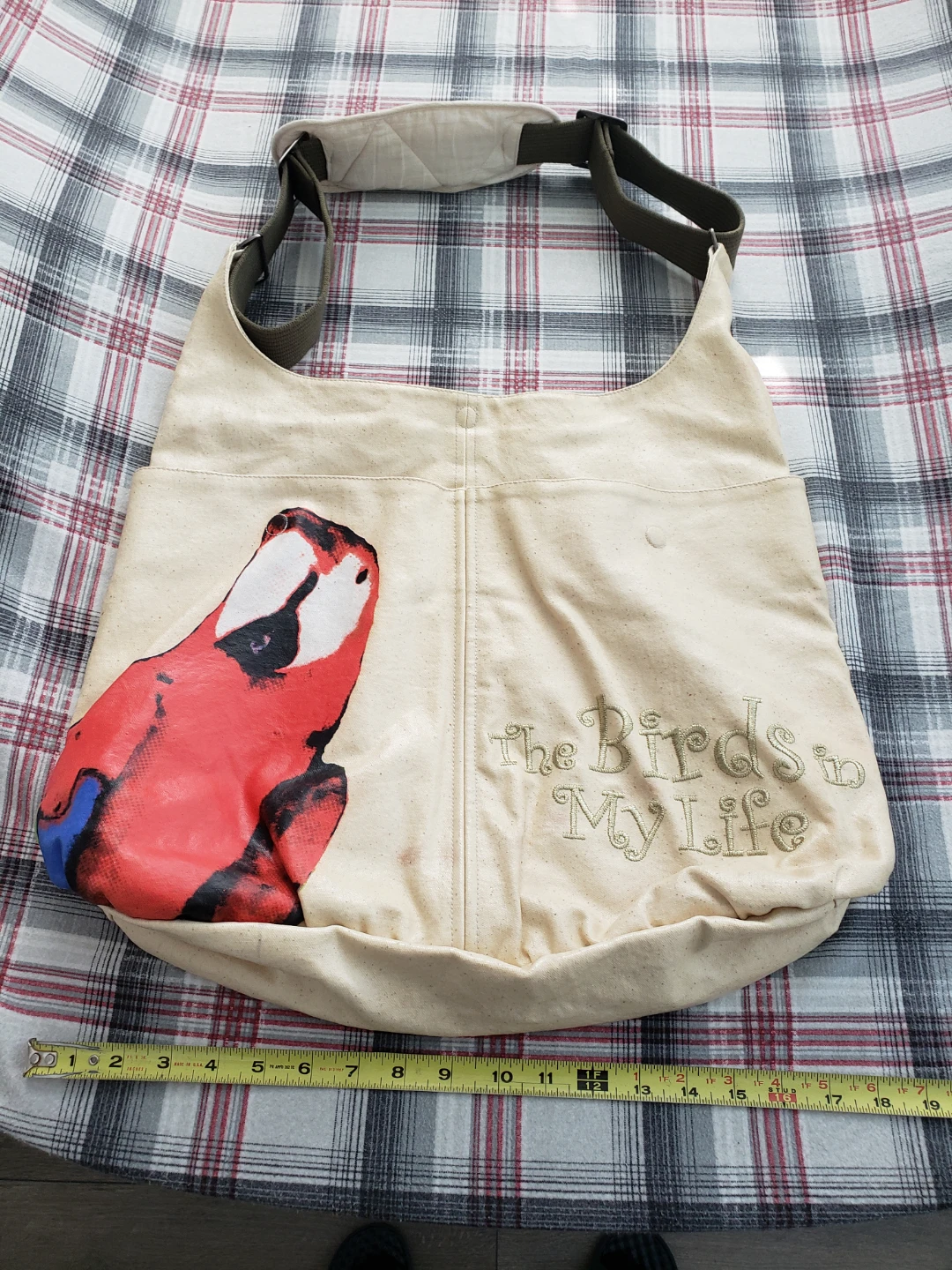 The Birds in My Life Shoulder leather Bag