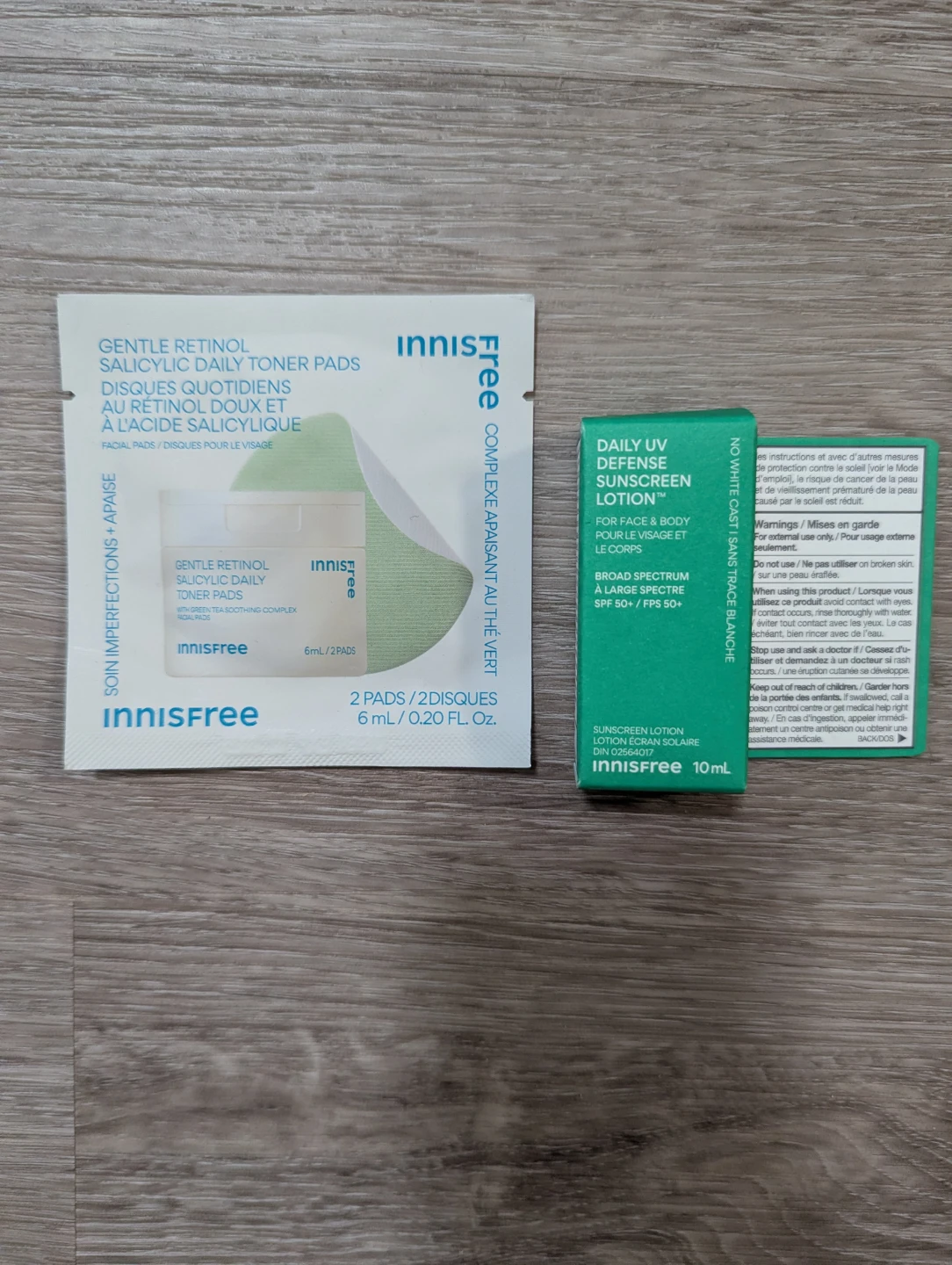 Innisfree Daily Toner & Daily UV Defense Sunscreen Lotion