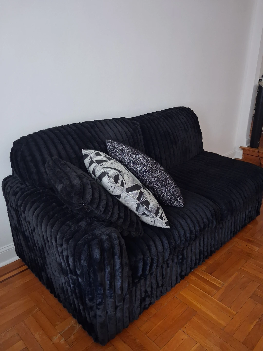 Black Corduroy Sofa - photo 3