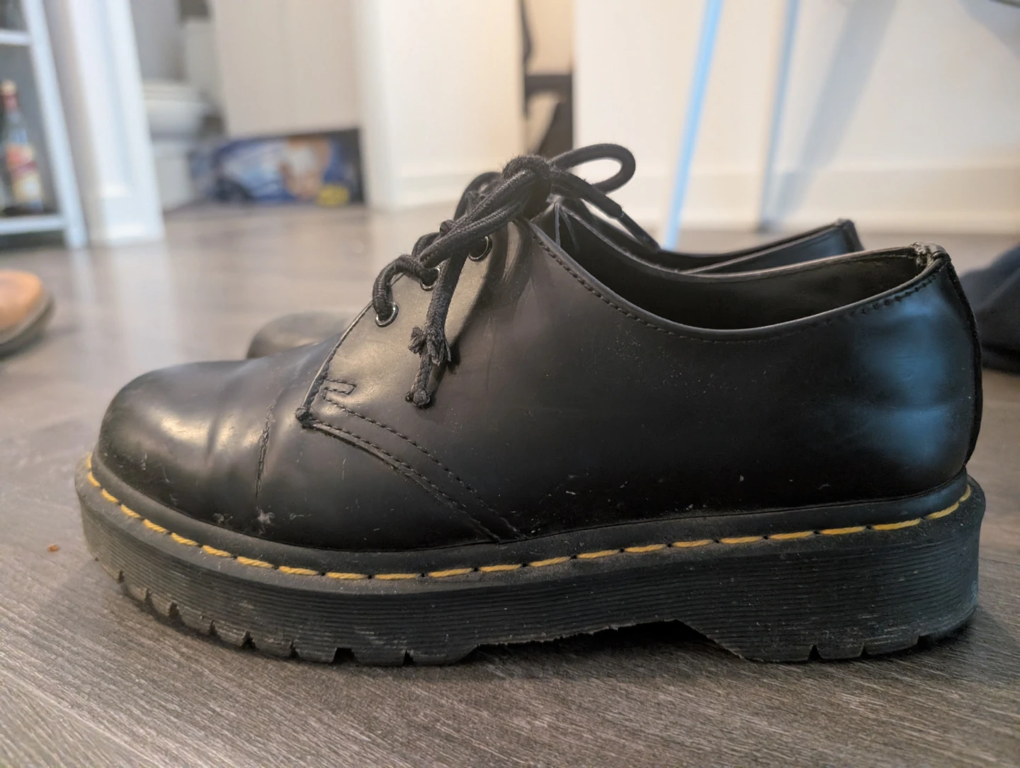Dr. Martens black leather platform shoes Size 8