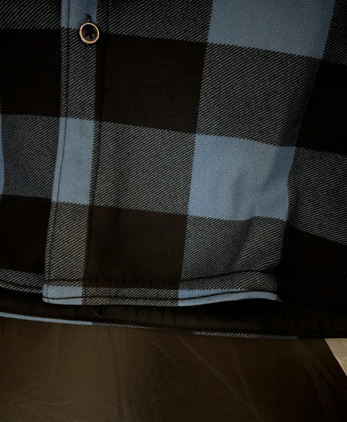 Blue And Black Plaid Flannel Hoodie - XXXL - photo 5